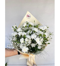 BEYAZ KARANFİL BUKETİ